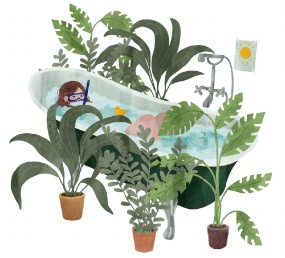 绿意盎然浴缸泡澡女孩flash动画